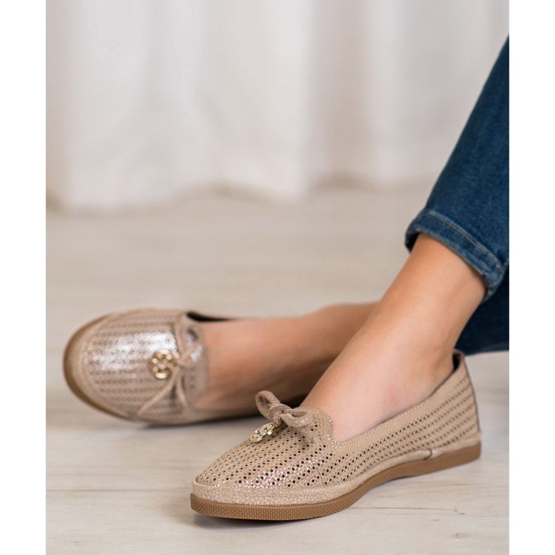 Stylische VINCEZA Ballerinas braun 2