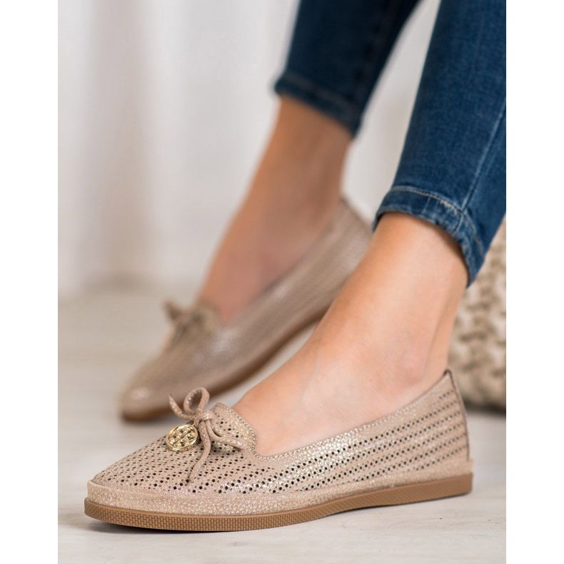 Stylische VINCEZA Ballerinas braun 1