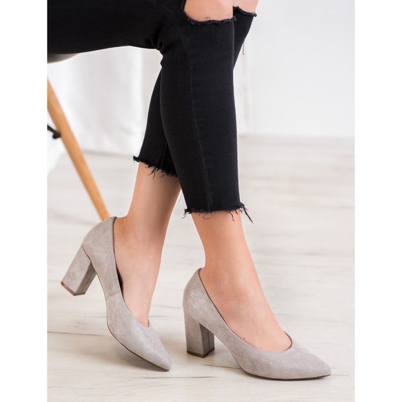 W. Potocki Pumps mit Glitzer grau 2