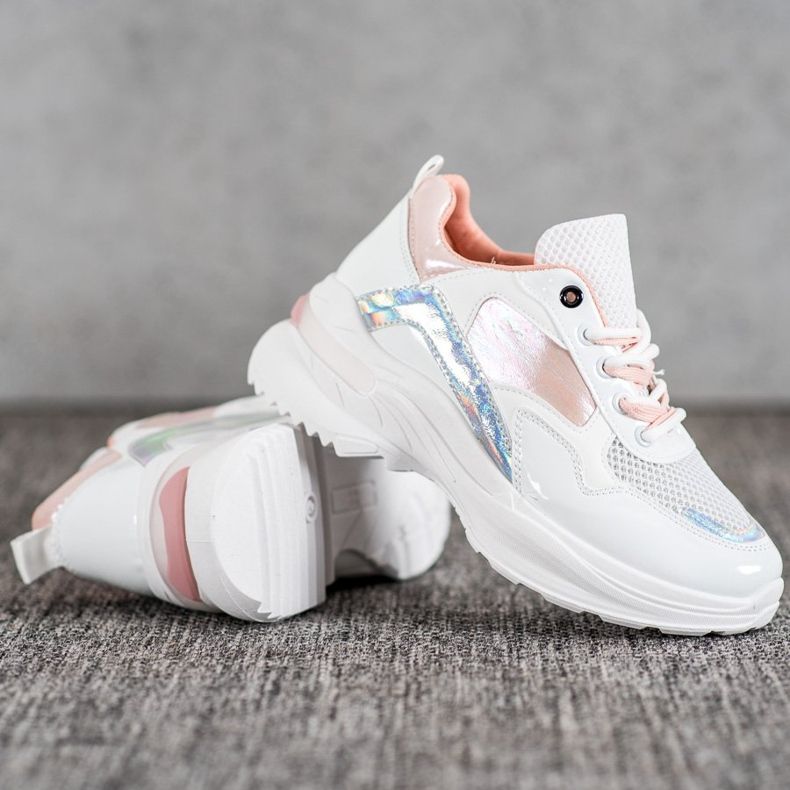 SHELOVET Stylische Sneakers aus Öko-Leder weiß mehrfarbig 1