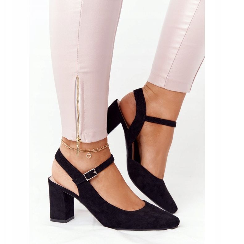 Wildleder Pumps auf einer Bar Sergio Leone PB446 Schwarz 1