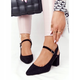 Wildleder Pumps auf einer Bar Sergio Leone PB446 Schwarz 2