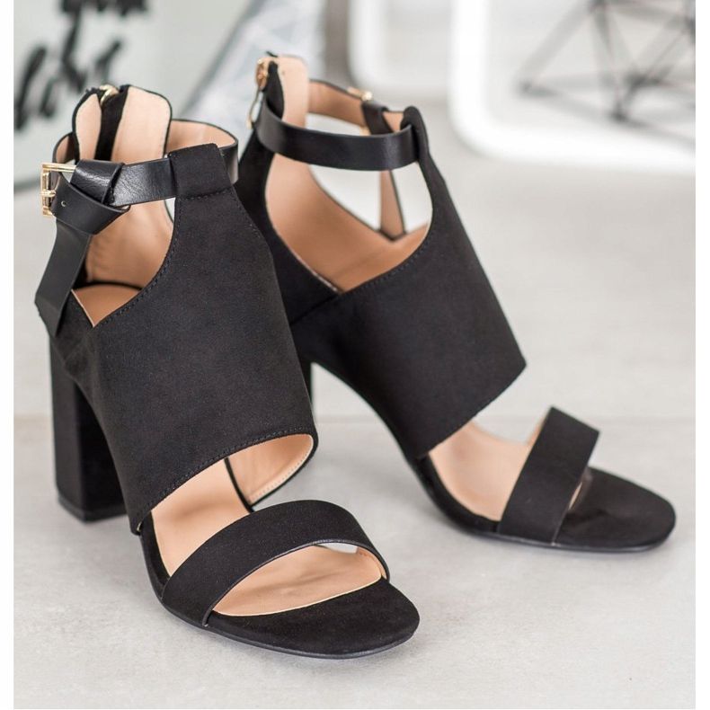 Modische VINCEZA Sandalen schwarz 1