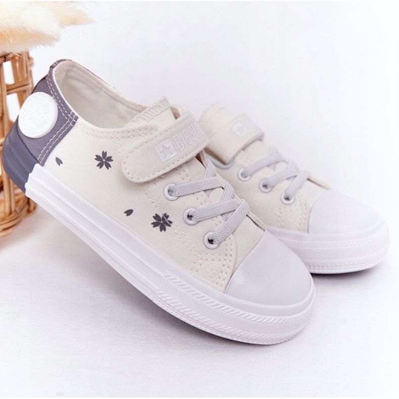 Kinder Sneaker mit Klettverschluss Big Star HH374052 Weiß-Grau 1