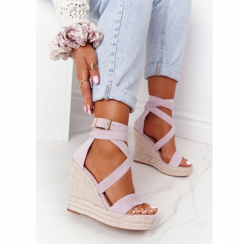 MSMG Keilsandalen mit geflochtenem Violett Lanzarote lila 1