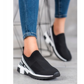 SHELOVET Durchbrochene Slipony Mode weiß schwarz 2