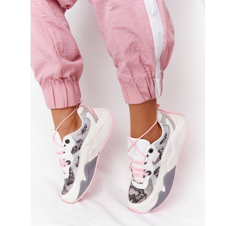 Damen Sportschuhe Memory Foam Big Star HH274326 Weiß rosa mehrfarbig 1