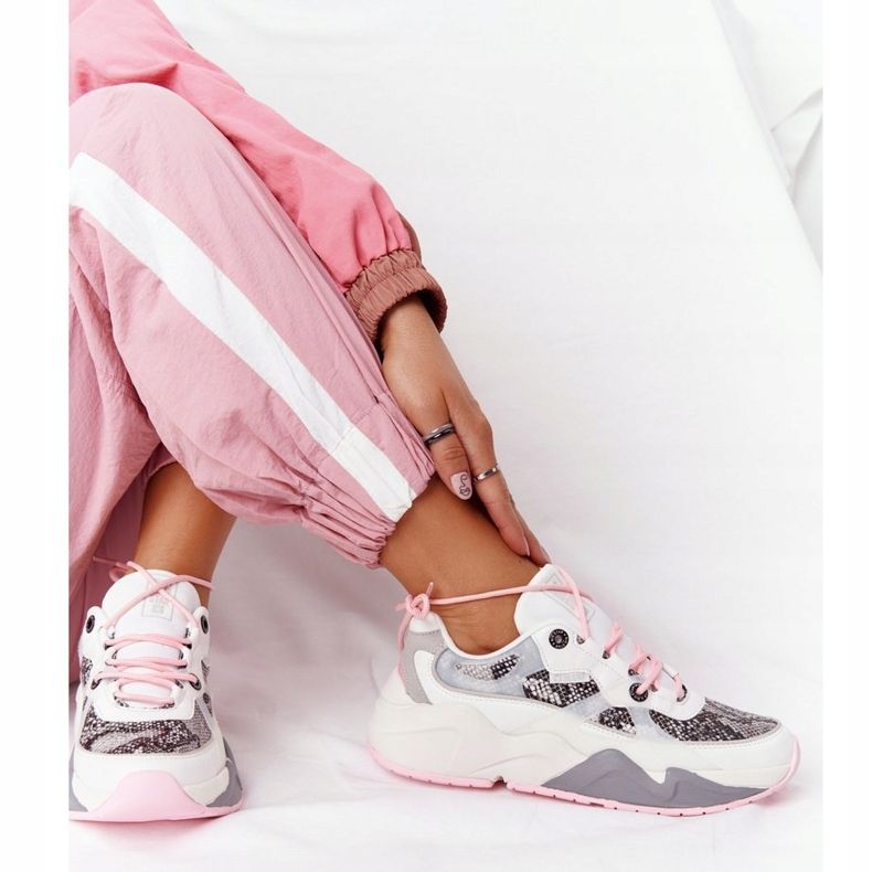 Damen Sportschuhe Memory Foam Big Star HH274326 Weiß rosa mehrfarbig 2