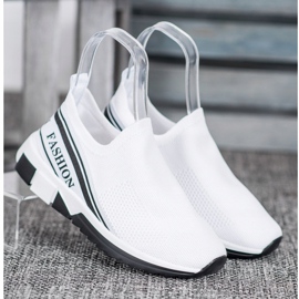 SHELOVET Durchbrochene Slipony Mode weiß 1