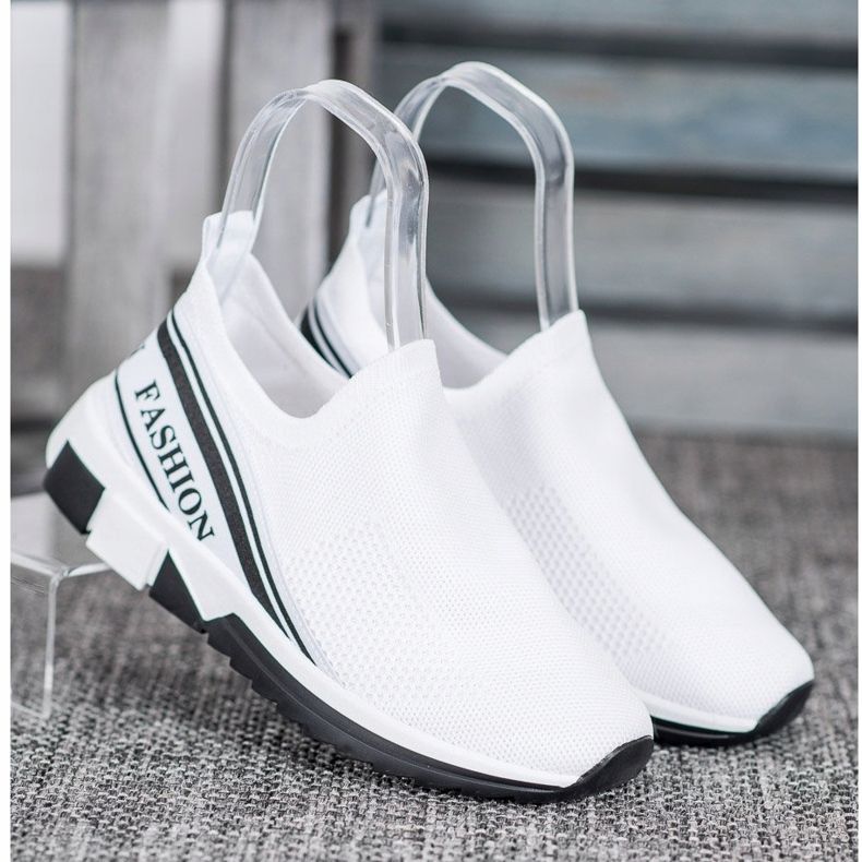 SHELOVET Durchbrochene Slipony Mode weiß 1