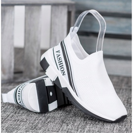 SHELOVET Durchbrochene Slipony Mode weiß 2