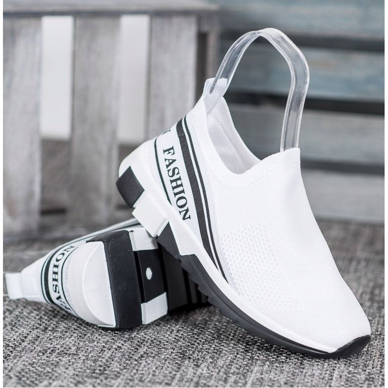 SHELOVET Durchbrochene Slipony Mode weiß 2