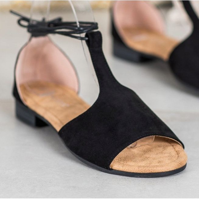 Gebundene VINCEZA Sandalen schwarz 1