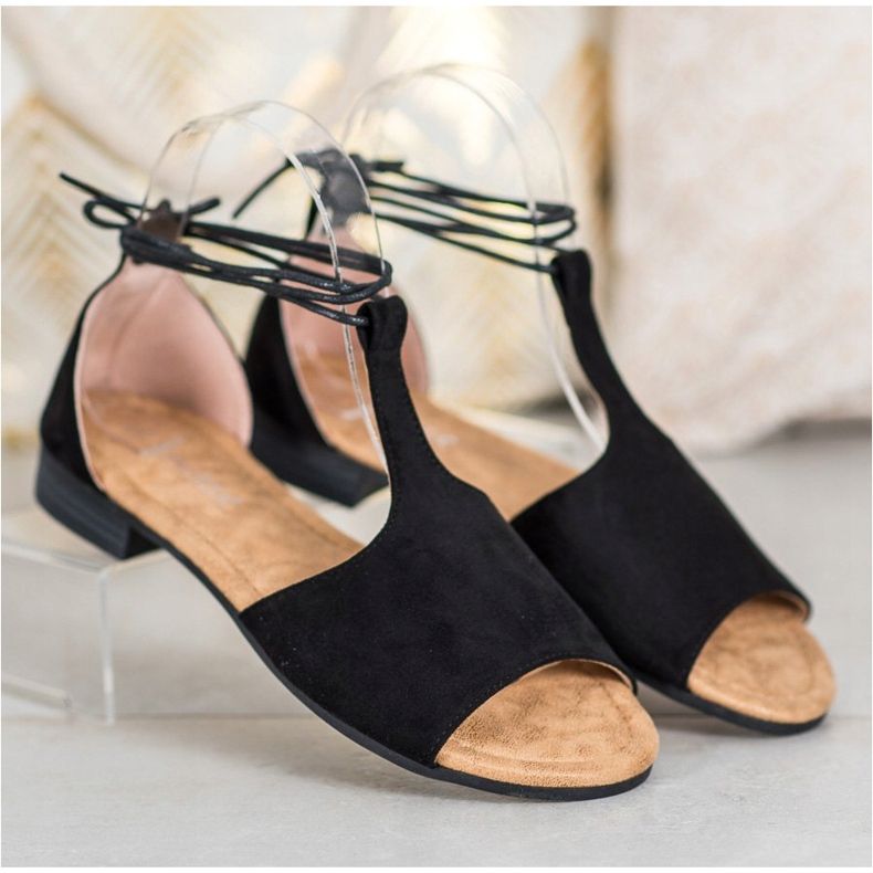 Gebundene VINCEZA Sandalen schwarz 2