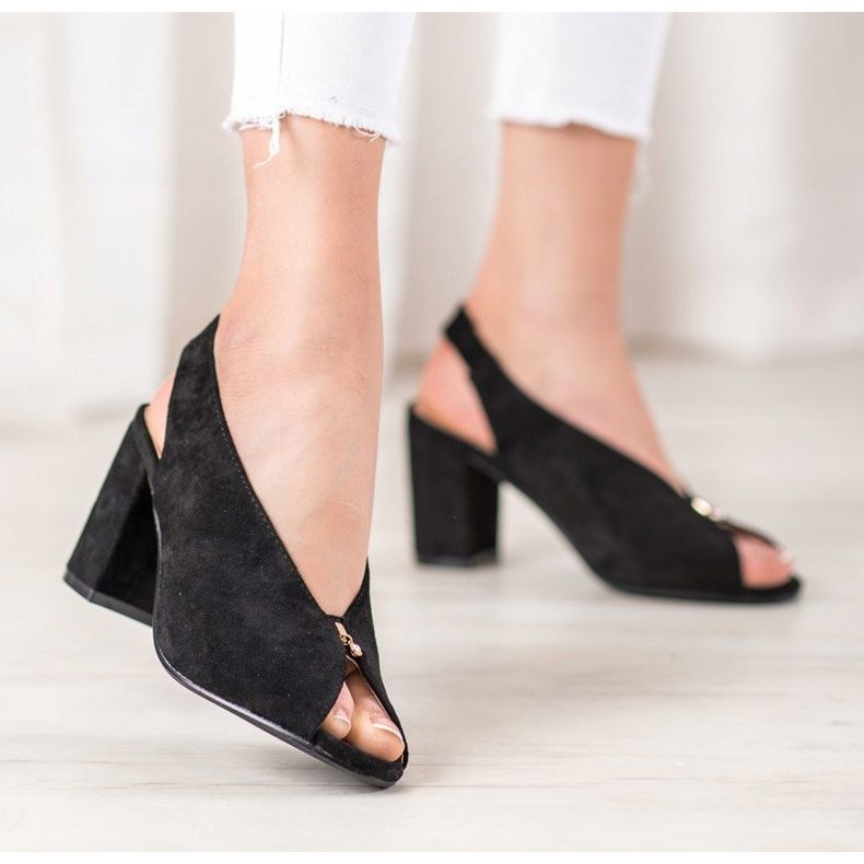 Elegante Schuhe auf einem Pfosten VINCEZA schwarz 2