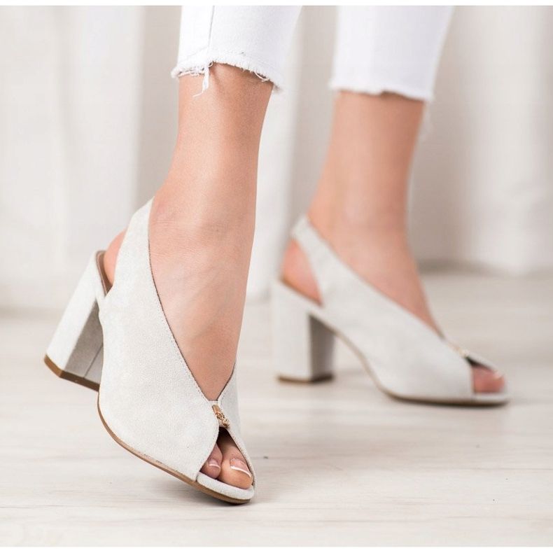 Elegante Schuhe auf einem Pfosten VINCEZA silber- 2