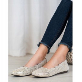 Filippo Modische Lederballerinas golden 2