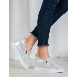 Filippo Keilschuhe aus Leder grau 2