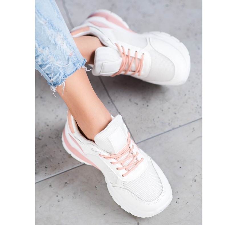 SHELOVET Stylische Sneaker mit Mesh weiß 1