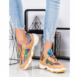 Kylie Stilvolle Sportschuhe beige mehrfarbig 1