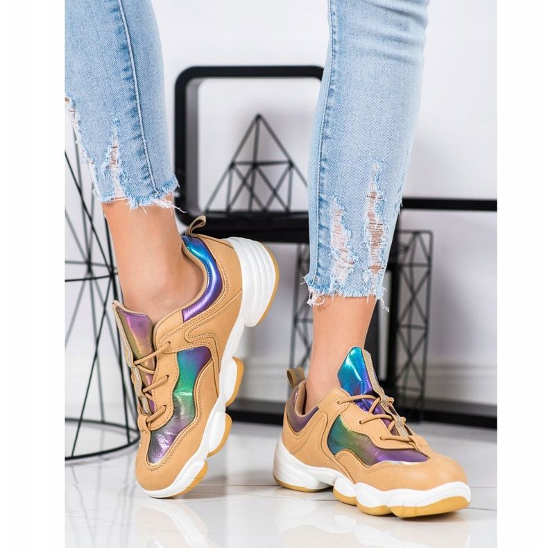 Kylie Stilvolle Sportschuhe beige mehrfarbig 1