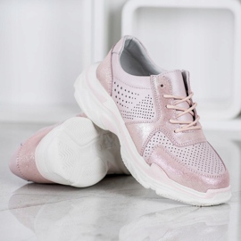 Filippo Klassische Ledersneaker rosa 1