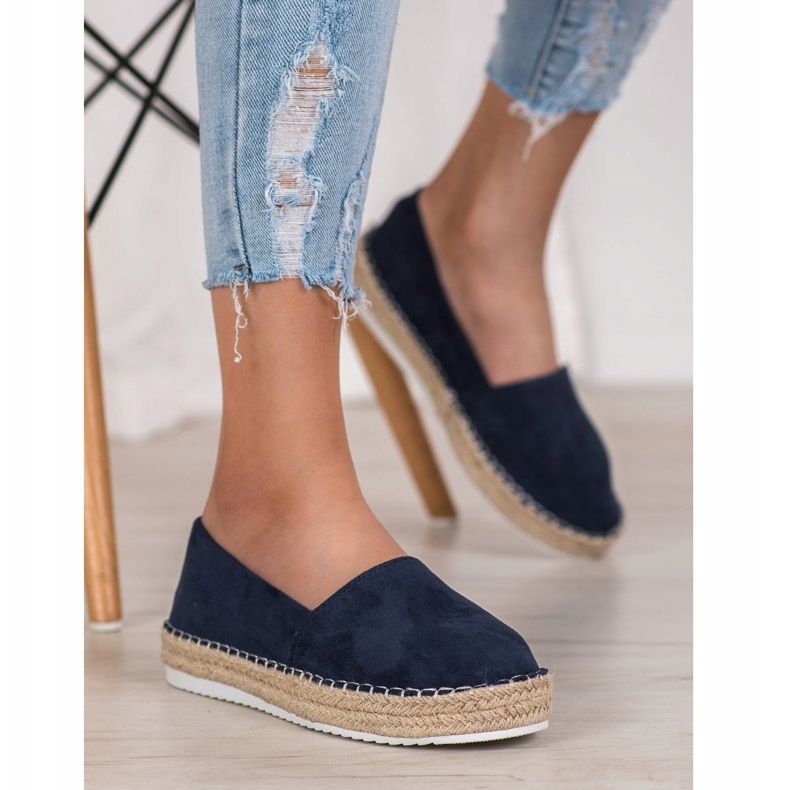 Small Swan Espadrilles aus dunkelblauem Wildleder 1