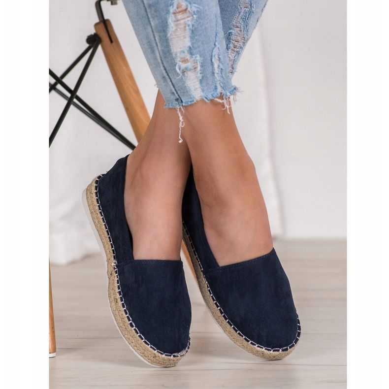 Small Swan Espadrilles aus dunkelblauem Wildleder 2