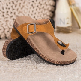 Bequeme Flip-Flops von VINCEZA braun 1