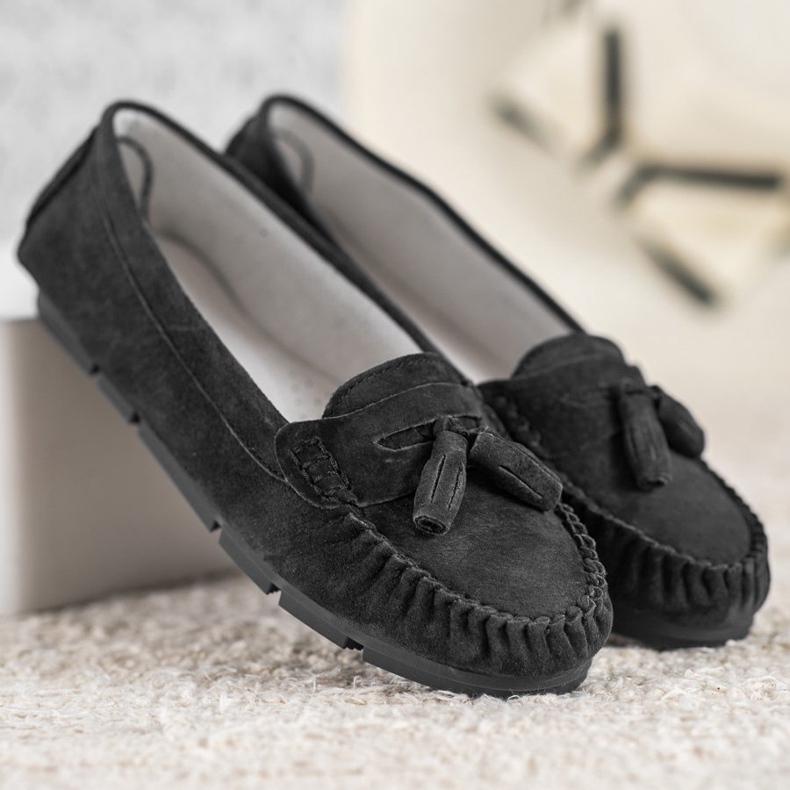 Bequeme VINCEZA Lederslipper schwarz 2