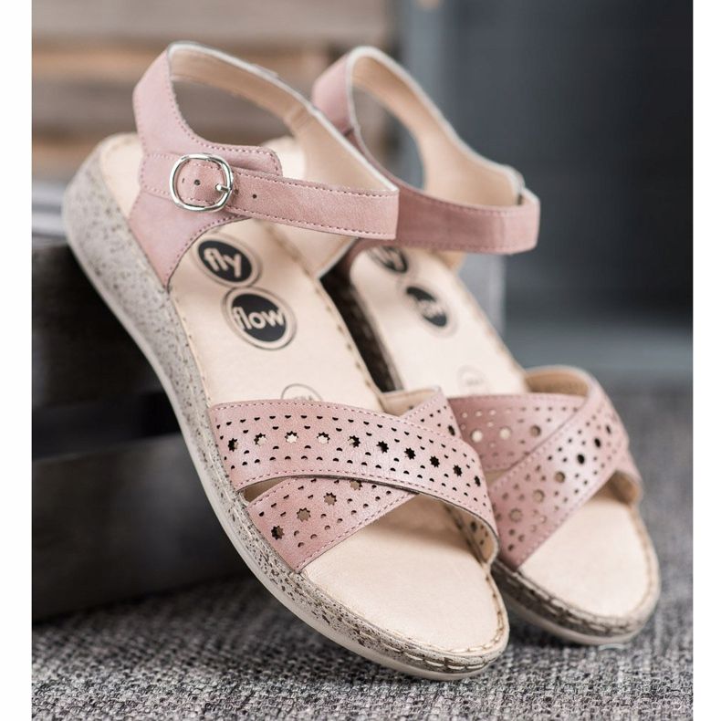 SHELOVET Leichte Sandalen auf der Plattform rosa 1