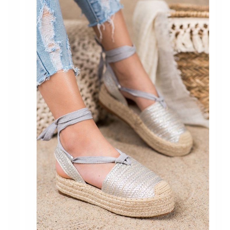Seastar Gebundene Espadrilles-Sandalen grau 1