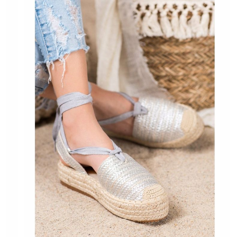 Seastar Gebundene Espadrilles-Sandalen grau 2