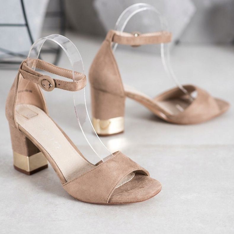 Filippo Sandalen mit dekorativem Absatz braun 1