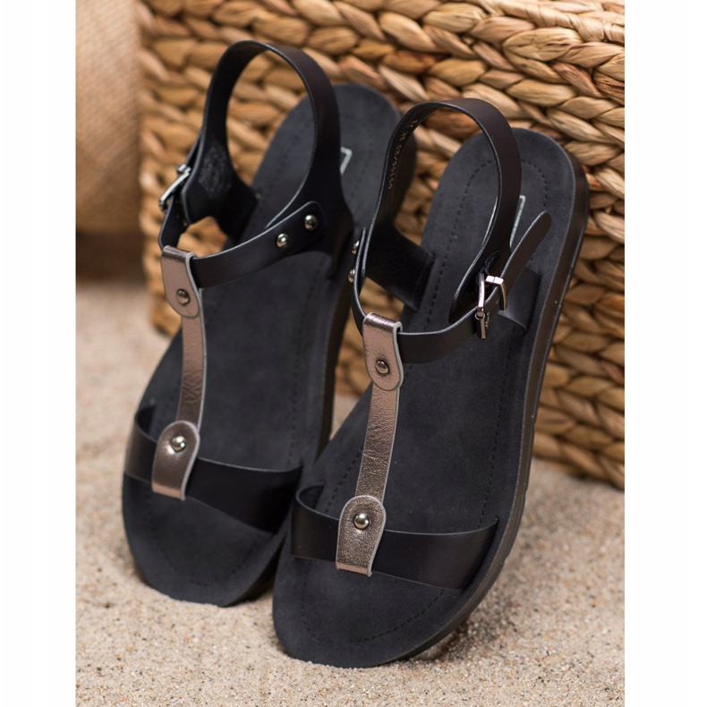 Filippo Bequeme Sandalen schwarz grau 1