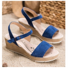 Filippo Lässige Ledersandalen blau 1