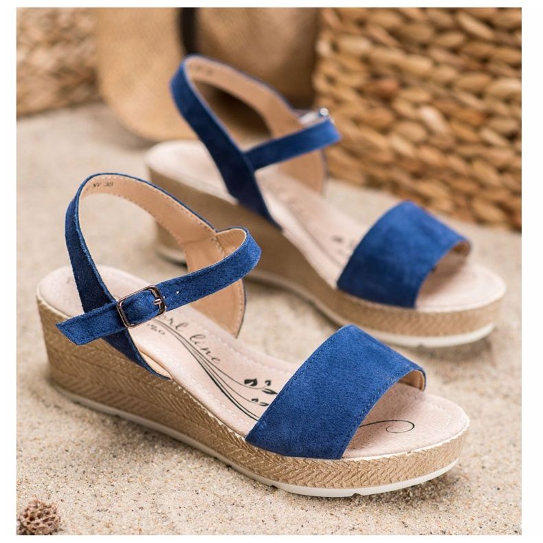 Filippo Lässige Ledersandalen blau 1