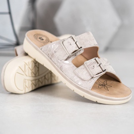 Evento Bequeme Hausschuhe aus Öko-Leder grau 2