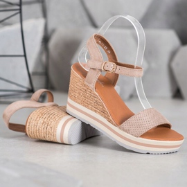 Weide Modische Wildlederkeile beige 1