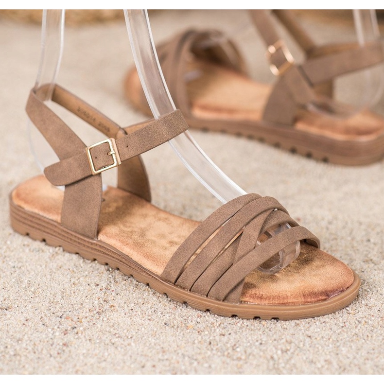 Evento Klassische Sandalen mit Schnalle braun 1