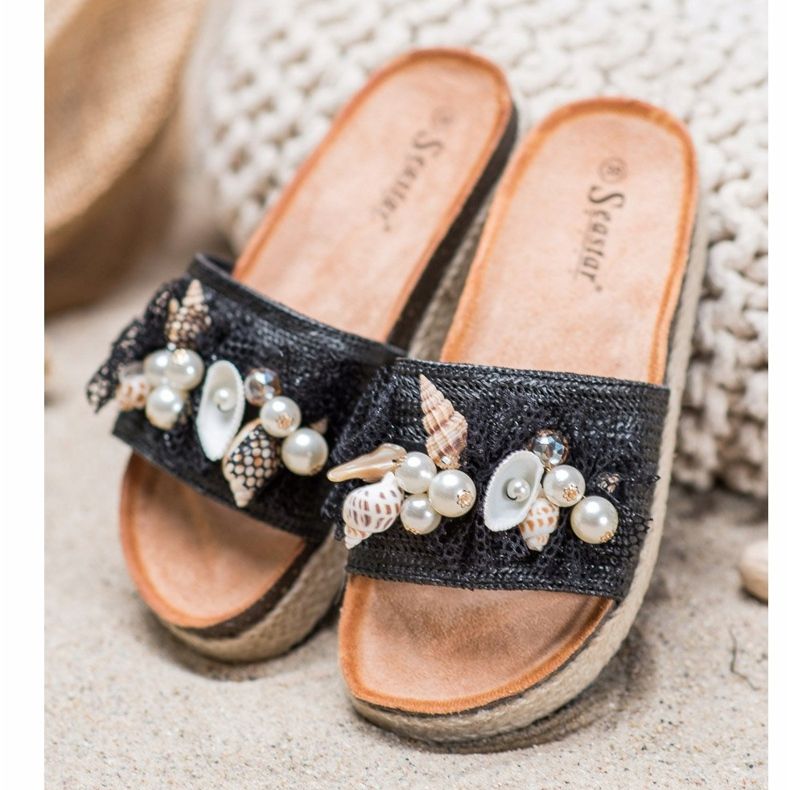 Seastar Stilvolle Hausschuhe mit Mesh schwarz 1