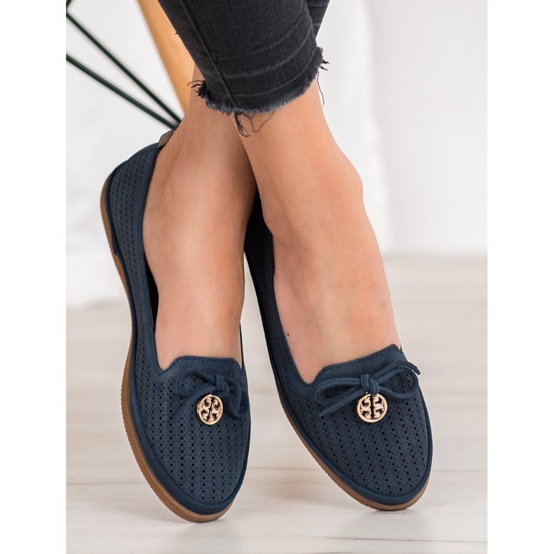 Stylische VINCEZA Ballerinas marineblau 2