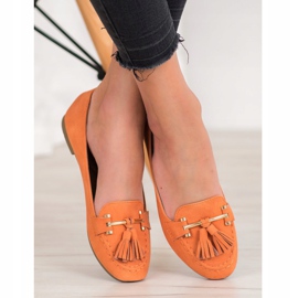 Nio Nio Elegante Slipper mit Fransen orange 1