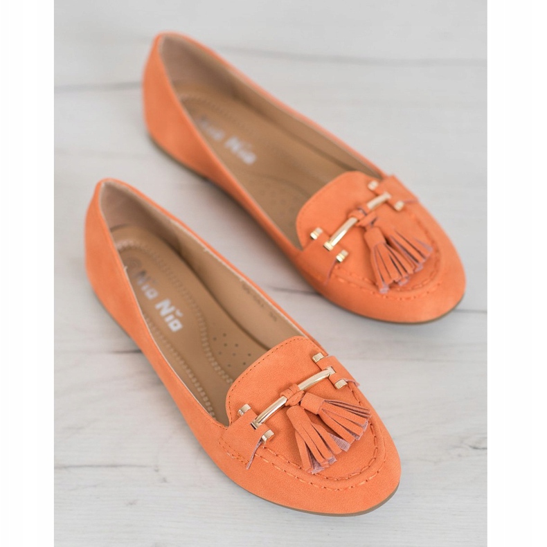 Nio Nio Elegante Slipper mit Fransen orange 2