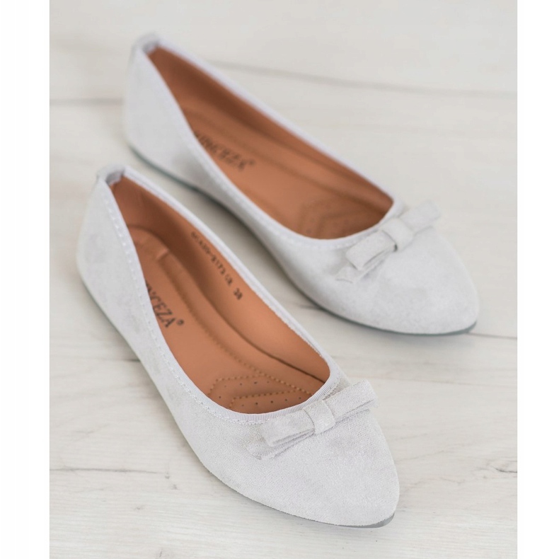 VINCEZA Ballerinas aus Wildleder grau 1
