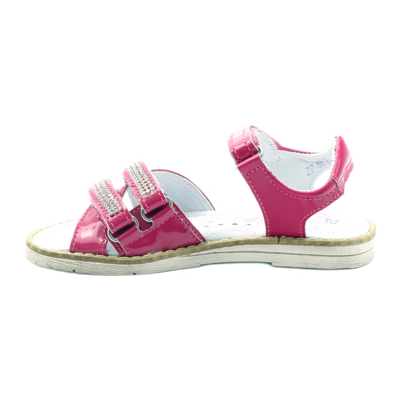 Bartek Mädchen aus Ledersandalen mit Zirkonen 86161 Pink rosa 2