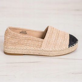 SHELOVET Modische Espadrilles auf der Plattform beige 2