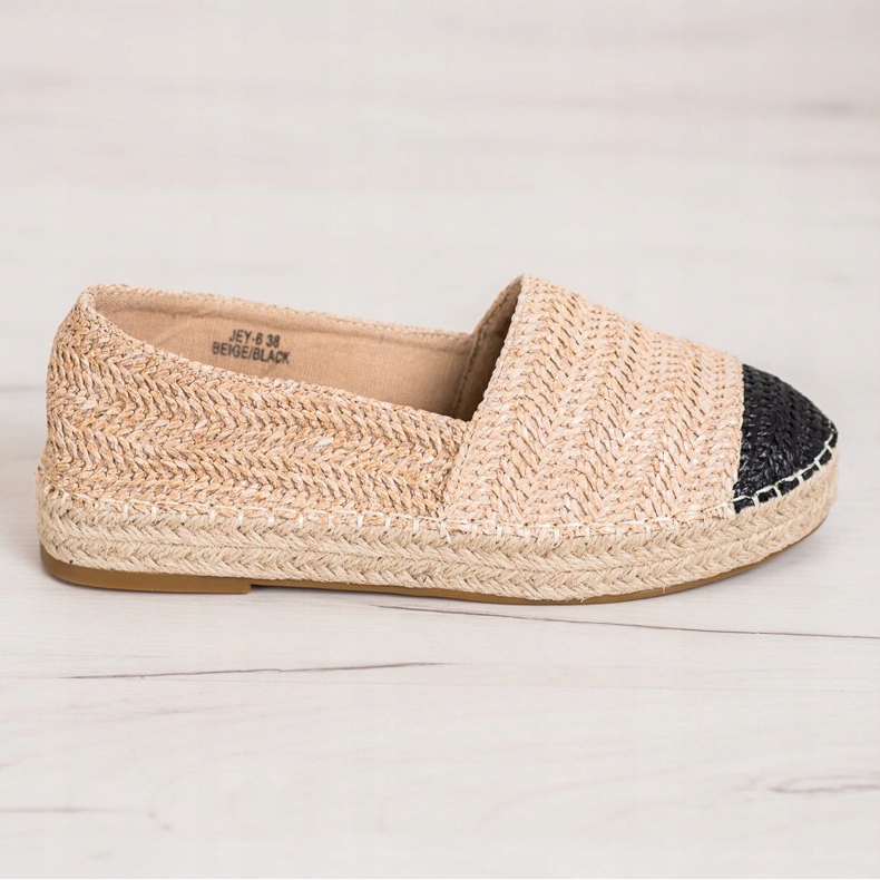 SHELOVET Modische Espadrilles auf der Plattform beige 2