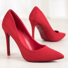 Small Swan Wildleder-Pumps an einer Nadel rot 1