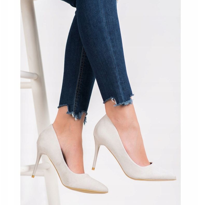 SHELOVET Sexy graue High Heels 1